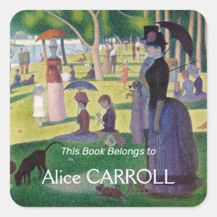 Pegatina Cuadrada Georges Seurat - Un domingo en La Grande Jatte