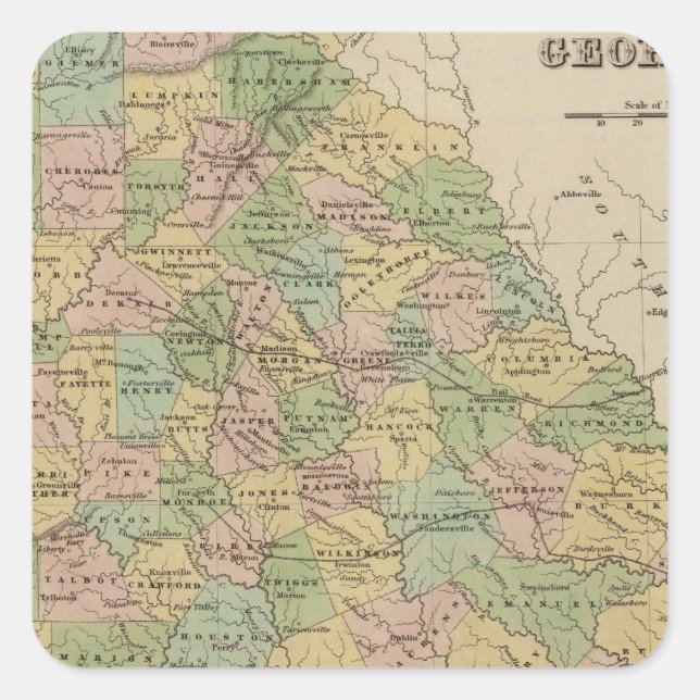 Pegatina Cuadrada Georgia 10 (Anverso)