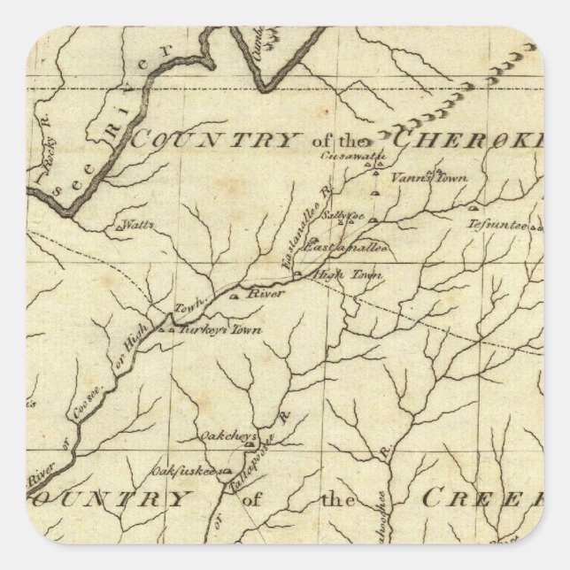 Pegatina Cuadrada Georgia 14 (Anverso)