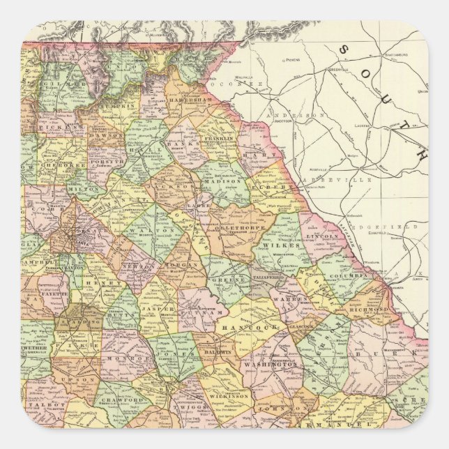 Pegatina Cuadrada Georgia 2 (Anverso)