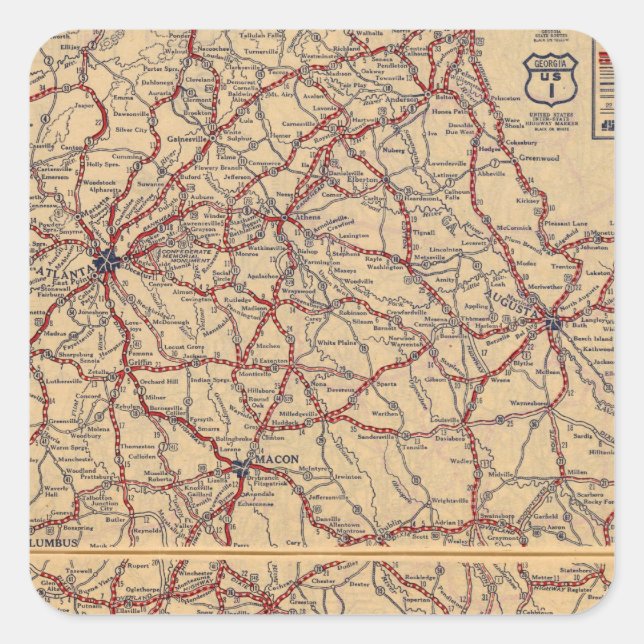 Pegatina Cuadrada Georgia 8 (Anverso)