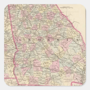 Pegatina Cuadrada Georgia, Alabama