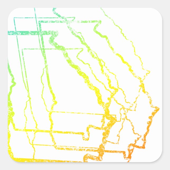 Pegatina Cuadrada georgia chill blur (Anverso)