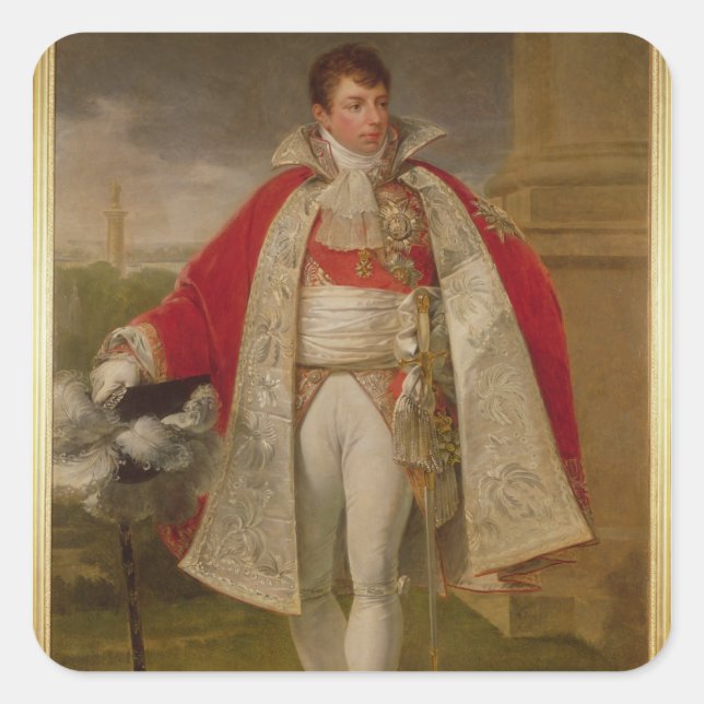Pegatina Cuadrada Geraud-Christophe-Michel Duroc Duke de Frioul (Anverso)