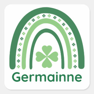 Pegatina Cuadrada Germain Nombre Clover Boho Rainbow