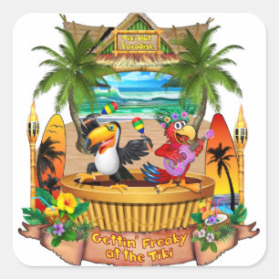 PEGATINA CUADRADA GETTING EXTRAÑO EN EL TIKI