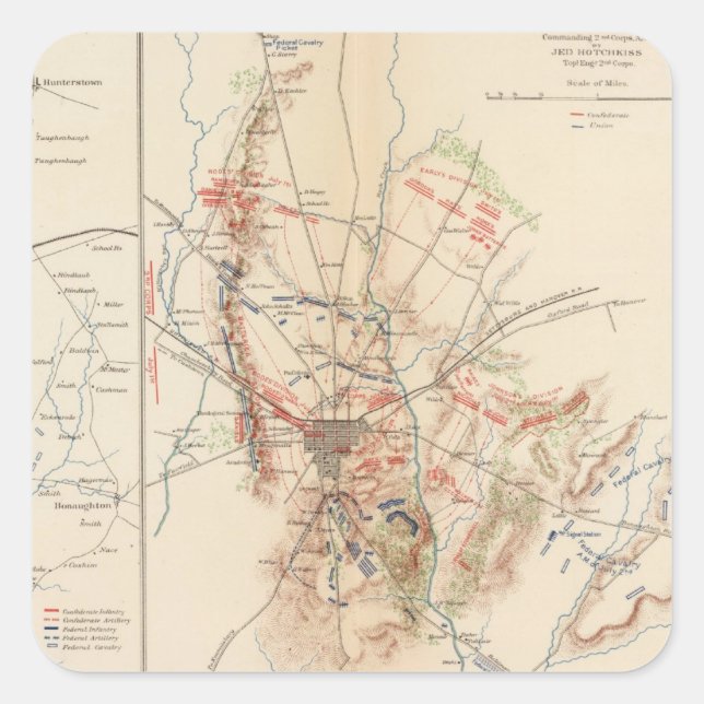 Pegatina Cuadrada Gettysburg (Anverso)