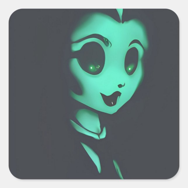 Pegatina Cuadrada Ghost Betty Boo (Anverso)