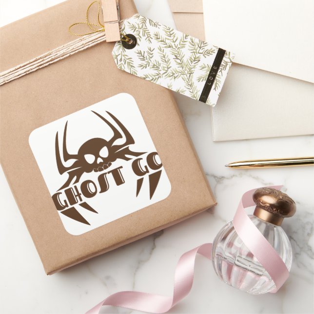 Pegatina Cuadrada Ghost Go Spooky Season (Regalar)