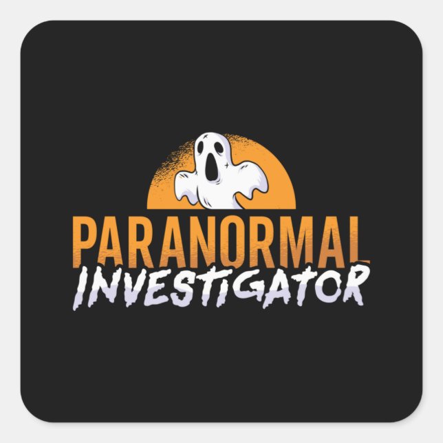 Pegatina Cuadrada Ghost Hunter Paranormal Investigator Ghost Hunting (Anverso)