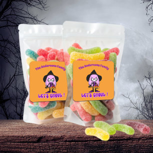 Pegatina Cuadrada Ghoul Funny Trick Trick Trick trata a bruja