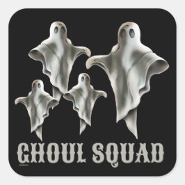Pegatina Cuadrada GHOUL SQUAD fantasma gracioso