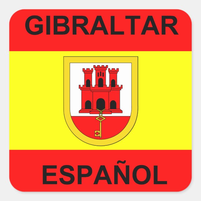 Pegatina Cuadrada Gibraltar Espanol 20 (Anverso)