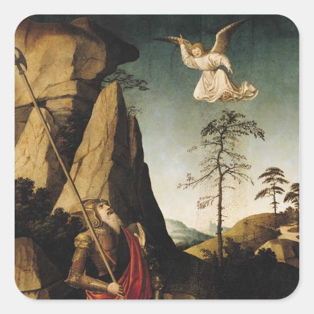 Pegatina Cuadrada Gideon and the Fleece, c.1490 (Anverso)