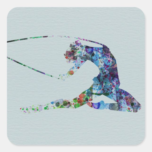 Pegatina Cuadrada Gimnasia (Anverso)