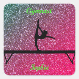 Pegatina Cuadrada Gimnasia Beam Watermelon Sparkle