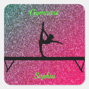 Pegatina Cuadrada Gimnasia Beam Watermelon Sparkle