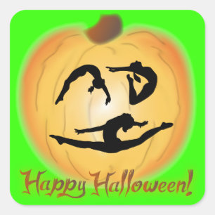 Pegatina Cuadrada Gimnasia del feliz Halloween