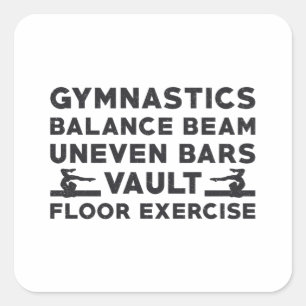 Pegatina Cuadrada Gimnasia Gimnasia Equilibrio Beam Uneven Bares Vau