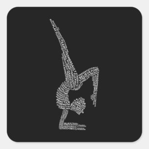 Pegatina Cuadrada Gimnasia Gimnasia Gimnasia Deportes Lov