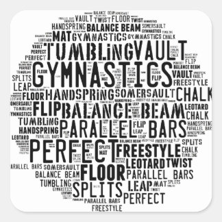 Pegatina Cuadrada Gimnasia Word Nube Tumores