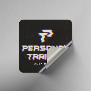 Pegatina Cuadrada Gimnasio de entrenador personal Personalizado