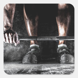 Pegatina Cuadrada Gimnasio de fuerza Halterofilia Gimnasio
