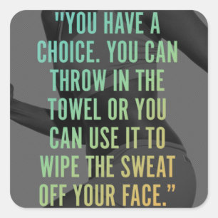 Pegatina Cuadrada Gimnasio de la aptitud de Motivaitonal