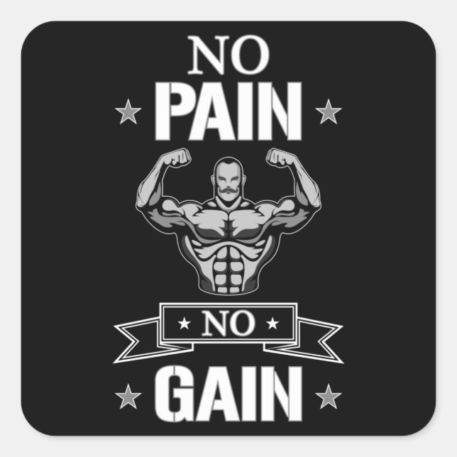 Pegatina Cuadrada Gimnasio entrenamiento Ejercicio Deporte Divertido (Anverso)