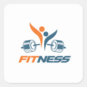 Pegatina Cuadrada Gimnasio estético / Fitness entrena loco fitne