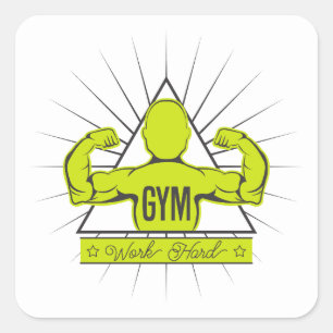 Pegatina Cuadrada Gimnasio limpio / Fitness suda ahora brilla desp
