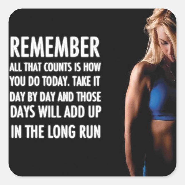 Pegatina Cuadrada Gimnasio Motivacional (Anverso)