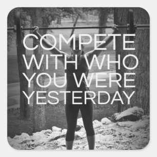 Pegatina Cuadrada Gimnasio Motivacional