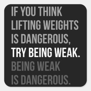 Pegatina Cuadrada Gimnasio Motivacional