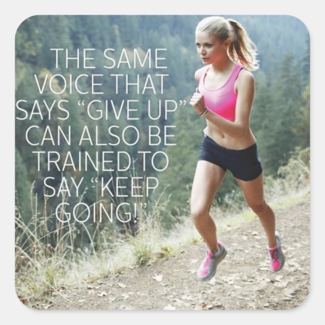 Pegatina Cuadrada Gimnasio Motivacional (Anverso)