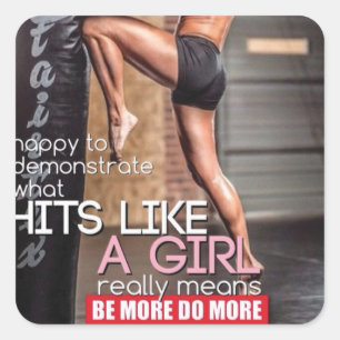 Pegatina Cuadrada Gimnasio Motivacional