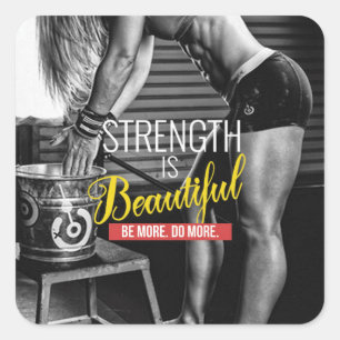 Pegatina Cuadrada Gimnasio Motivacional