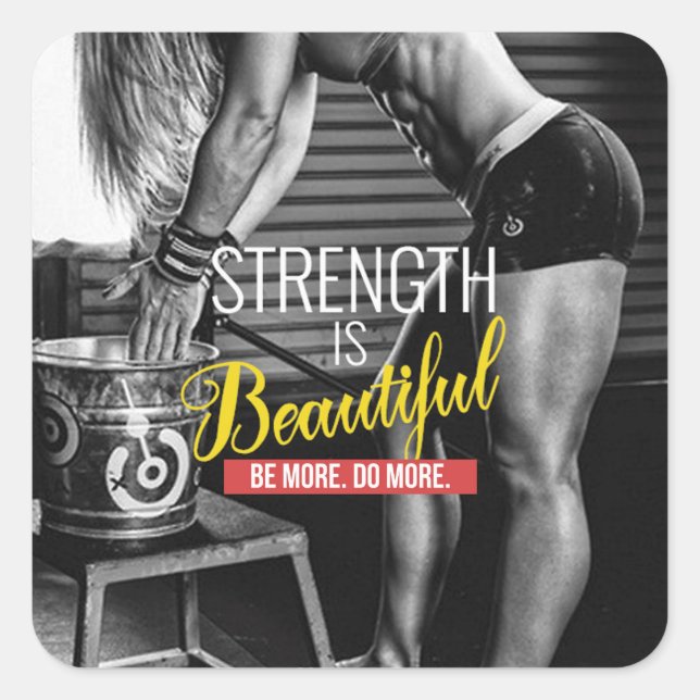 Pegatina Cuadrada Gimnasio Motivacional (Anverso)