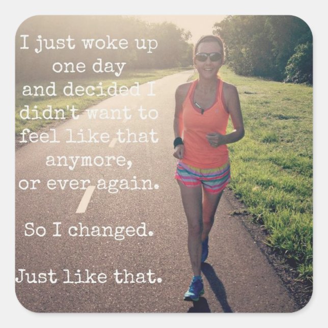 Pegatina Cuadrada Gimnasio Motivacional (Anverso)