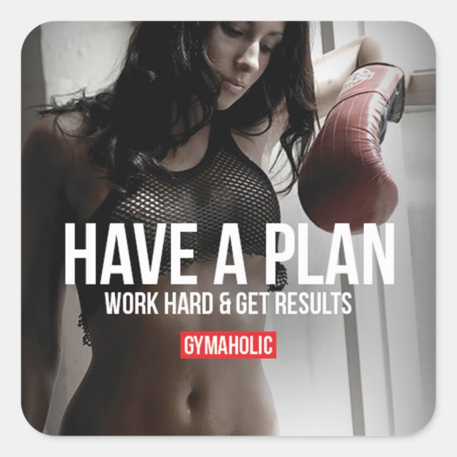 Pegatina Cuadrada Gimnasio Motivacional (Anverso)