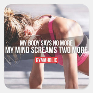 Pegatina Cuadrada Gimnasio Motivacional