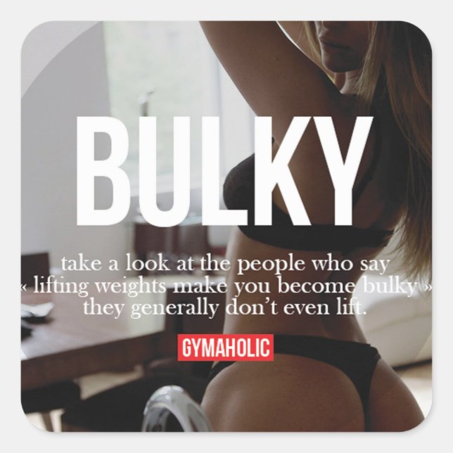 Pegatina Cuadrada Gimnasio Motivacional (Anverso)