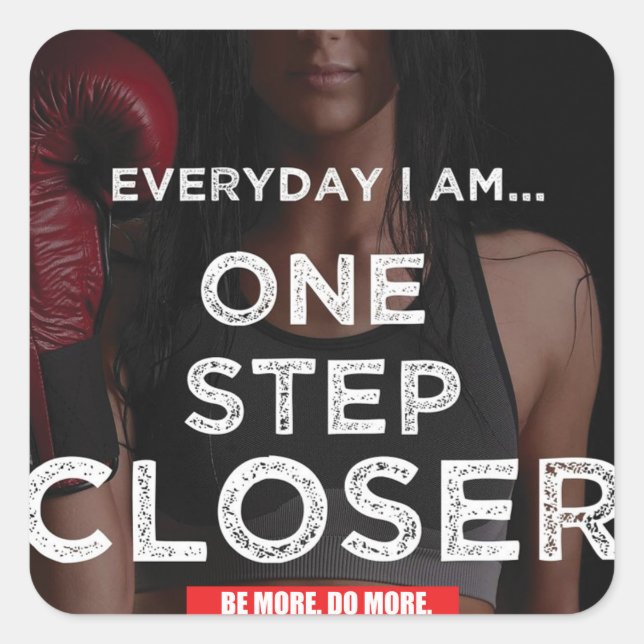 Pegatina Cuadrada Gimnasio Motivacional (Anverso)