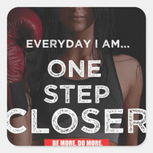 Pegatina Cuadrada Gimnasio Motivacional