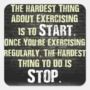 Pegatina Cuadrada Gimnasio Motivacional