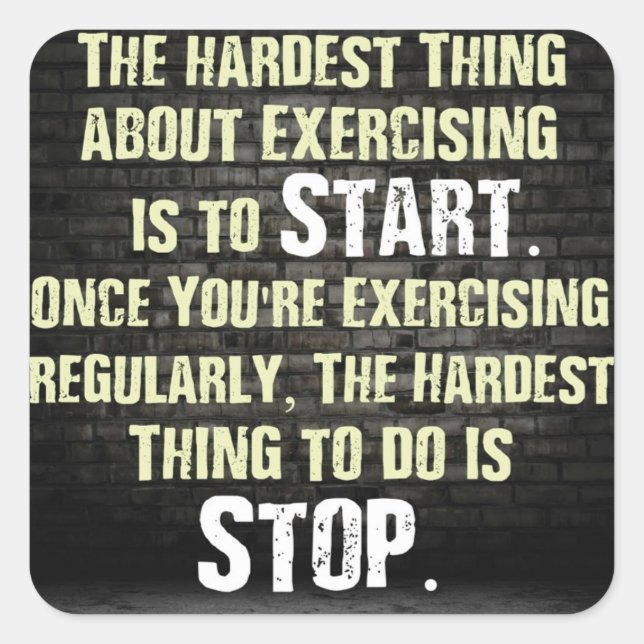 Pegatina Cuadrada Gimnasio Motivacional (Anverso)