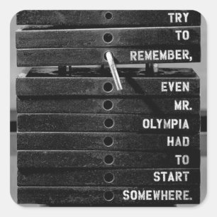 Pegatina Cuadrada Gimnasio Motivacional