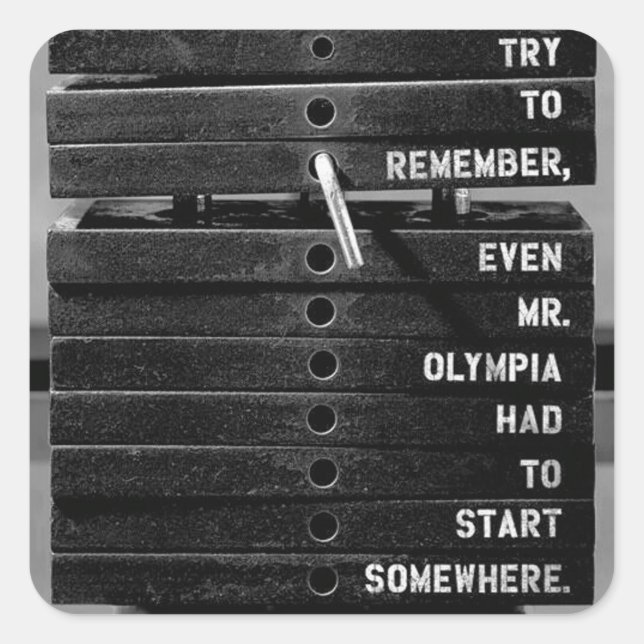 Pegatina Cuadrada Gimnasio Motivacional (Anverso)