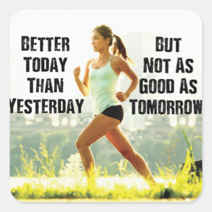 Pegatina Cuadrada Gimnasio Motivacional