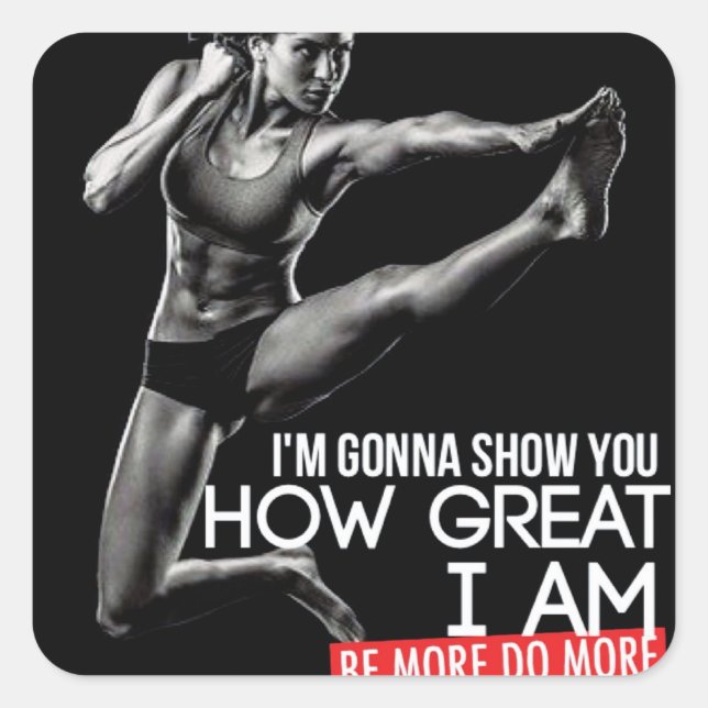 Pegatina Cuadrada Gimnasio Motivacional (Anverso)